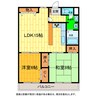高徳線/勝瑞駅 徒歩40分 3階 築34年 2LDKの間取り