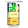 フローラルハイツ２ 1DKの間取り