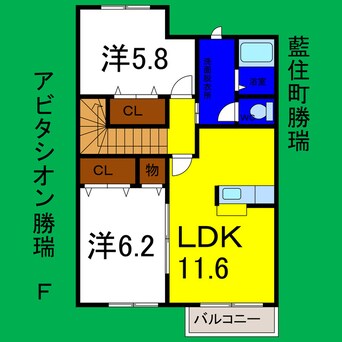 間取図 アビタシオン勝瑞Ｆ