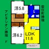 アビタシオン勝瑞Ｆ 2LDKの間取り