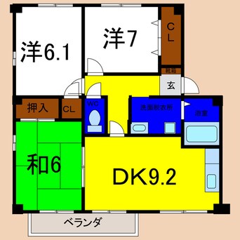 間取図 フォブール秦Ｂ