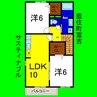 サスティナブル 2LDKの間取り