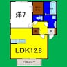 ウィルコートＢ 1LDKの間取り