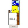 フロラシオン川内Ⅲ 1DKの間取り