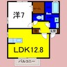 ウィルコートＤ 1LDKの間取り