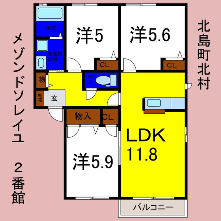 間取図 メゾンドソレイユⅡ番館