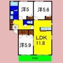 メゾンドソレイユⅡ番館の間取図