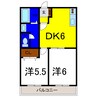 第28愛日ハイツ 2DKの間取り