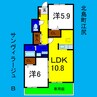 サンヴィラージュＢ 2LDKの間取り