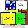 パームスクエア 2LDKの間取り