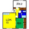 セジュール濱田Ⅰ 2LDKの間取り