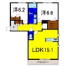メゾンド・ホルト 2LDKの間取り