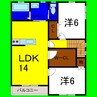 ラミエーラⅡ 2LDKの間取り