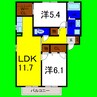 シャーメゾンボンコリーヌＡ 2LDKの間取り