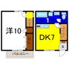 レインボータウン島中須 1DKの間取り