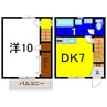 レインボータウン島中須 1DKの間取り