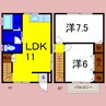 レインボータウン加賀須野 2LDKの間取り