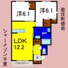 シャーメゾン千里 2LDKの間取り