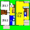 エアリー 2LDKの間取り