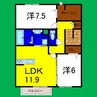 セジュール藍 2LDKの間取り