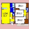 カオス藍住Ａ 3LDKの間取り