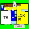 サニープレイスＡ 1LDKの間取り