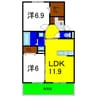 アムール21Ｅ 2LDKの間取り