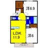 アムール21Ｅ 2LDKの間取り