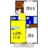 アムール21Ｅ 2LDKの間取り