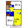 プロヌーブ北島 2LDKの間取り
