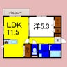 ＷＩＴ ＣＵＢＥ Ｂ 1LDKの間取り