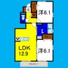 アヴニール優Ｃ 2LDKの間取り