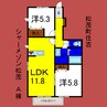 シャーメゾン松茂 2LDKの間取り