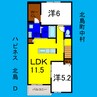 ハピネス北島Ｄ 2LDKの間取り