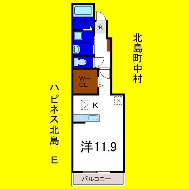 間取り図 ハピネス北島Ｅ