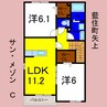 サン・メゾンＣ 2LDKの間取り