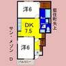 サン・メゾンＤ 2DKの間取り