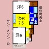 サン・メゾンＤ 2DKの間取り