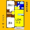 メゾン・Ｍ Ⅱ 2LDKの間取り