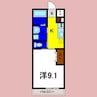 アルフォン 1Kの間取り