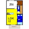 エム　ブルク 1LDKの間取り