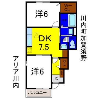 間取図 アリア川内