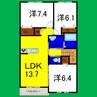 リラフォート北島 3LDKの間取り