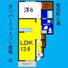 カンパーニュメゾン風雅Ｂ 1LDKの間取り