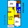 グラーディア 2LDKの間取り