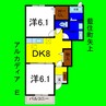 アルカディアＥ 2DKの間取り