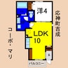 コーポ・マリ 1LDKの間取り