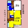 エルヴィータＡ 1LDKの間取り