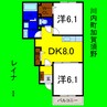 レイナⅠ 2DKの間取り