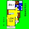 レイナⅡ 1LDKの間取り